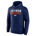 thumbnail image 2 of Men's Navy Denver Broncos Team Fade Out Fitted Pullover Hoodie, 2 of 3