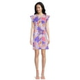thumbnail image 2 of Nine.Eight Women's Print Flounce Sleeve Dress, 2 of 5