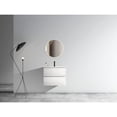 thumbnail image 2 of 24 - inch White Glossy Wall - mounted Bathroom Vanity with Ceramic Sink One Faucet Hole Modern Look Silent Drawers, 2 of 5
