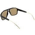 thumbnail image 4 of Sporty Aviator Sunglasses Flat Top Keyhole Nose Bridge Square Mirrored Lens 55mm (Matte Black / Gold Mirror), 4 of 4