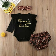 Newborn Outfits Baby Girl Clothes Set Floral Romper Short Pants With Headband