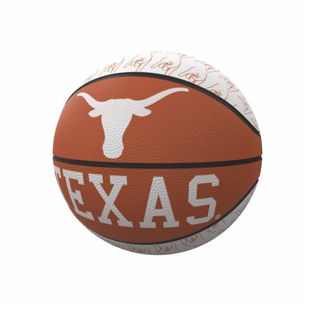 Logo Brands 218-91MR-1 Texas Logo Répétitif Mini Ballon de Basketball en Caoutchouc