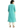 thumbnail image 2 of eloria Women's Fashion Round Neck Neck Design Indian Stylish Solid Kurti Dress, 2 of 5