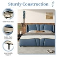 thumbnail image 4 of Christopher Knight Home Luxury PU Upholstered Queen Bed Frame with Wingback Headboard, Antique Blue, 4 of 9
