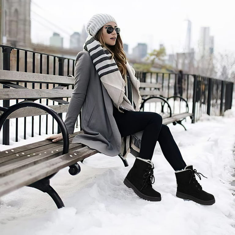 Winter Snow Boots for Women Warm Fur Lined Ankle Boots Comfortable