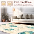 thumbnail image 2 of ODIKA 5'x7' Machine Washable Non-Slip Area Rug, Elegant Peacock Feather Motif with Delicate Floral Accents and Curved Vines High Traffic Rug, Beige, 301168, 2 of 7