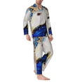 thumbnail image 2 of Honeii Starry White Horse Pattern Mens Pajamas Set,2pcs Men's Lounge Long Sleeve Sleep Shirt and Pajama Bottoms Sleepwear Set,Mens Pjs Sets-XX-Large, 2 of 7
