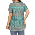 thumbnail image 3 of Gvmfive Women Plus Size Floral Print Short Sleeve Blouse Tunic Casual T-shirt Top, 3 of 5