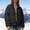 c01Black, variant on JGGSPWM Women's Winter Cropped Puffer Jacket Coat, Warm Short Quilted Jackets Zippered Button Stand Up Collar Outerwear with Pockets Brown S