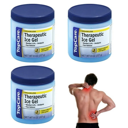 3 Pain Relief Gel 8oz Headache Sore Muscles Workout Menthol Sprain Rub (Best Rub For Sore Muscles)