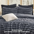 thumbnail image 3 of Faux Fur King Size Comforter Set - Grey Fluffy Comforter King Size, Soft and Cozy Shaggy Bedding Comforter Sets, Winter Warm Luxury Fuzzy Bed Set 3 Pieces, 1 Comforter and 2 Pillowcases, 3 of 7