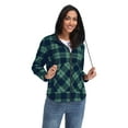 thumbnail image 7 of JWD Womens Plaid Shacket Jacket Long Sleeve Button Down Fleece Hooded Jackets Warm Coat, 7 of 7