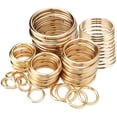 thumbnail image 1 of PINGEUI 180 PCS Gold Metal O Rings, 6 Size Multi-Purpose Gold O Ring Solid Circle Loop Buckle Round Ring for Crafts Hand DIY Hardware Bags Accessorie, 1 of 6