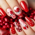 thumbnail image 1 of Ataúd largo con forma de rosa de San Valentín, 24 unidades, de Press on Nails, FDSQHSA, 1 of 7