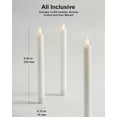 thumbnail image 2 of Stmarry Flickering Flameless Taper Candles with Remote - 9.65 Inch LED Candlesticks, Realistic 3D Flame with Wick, White Real Wax, Spring Home Decor, Automatic Timer - Set of 3, 2 of 8