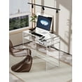 thumbnail image 4 of Solaround Acrylic Modern and Sleek Computer Office Desk, Clear, 4 of 5