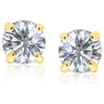 thumbnail image 1 of 14k Yellow Gold 8.0mm Round CZ Stud Earrings, 1 of 2