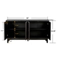 thumbnail image 5 of Atumcto 60" Mid Century Sideboard Buffet Cabinet with 4 Convex Diamond Pattern Doors, 2 Shelves & Solid Wood Legs for Living Room, Antique Brown, 5 of 10