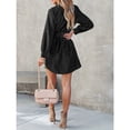 thumbnail image 3 of Vestido camisero de pana para mujer, minivestido de pana, 3 of 4