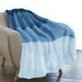 thumbnail image 2 of PAVILIA Fluffy Sherpa Throw Blanket Ombre | Gradient Plush, Soft, Fuzzy, Decorative Accent Throw Blanket for Couch Sofa Bed | Cozy Warm Decorative Furry Faux Fur Blanket, 50x60 Inches Sea Blue, 2 of 7
