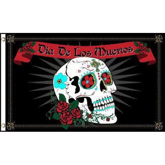 Day of the Dead Flag 3x5ft Poly