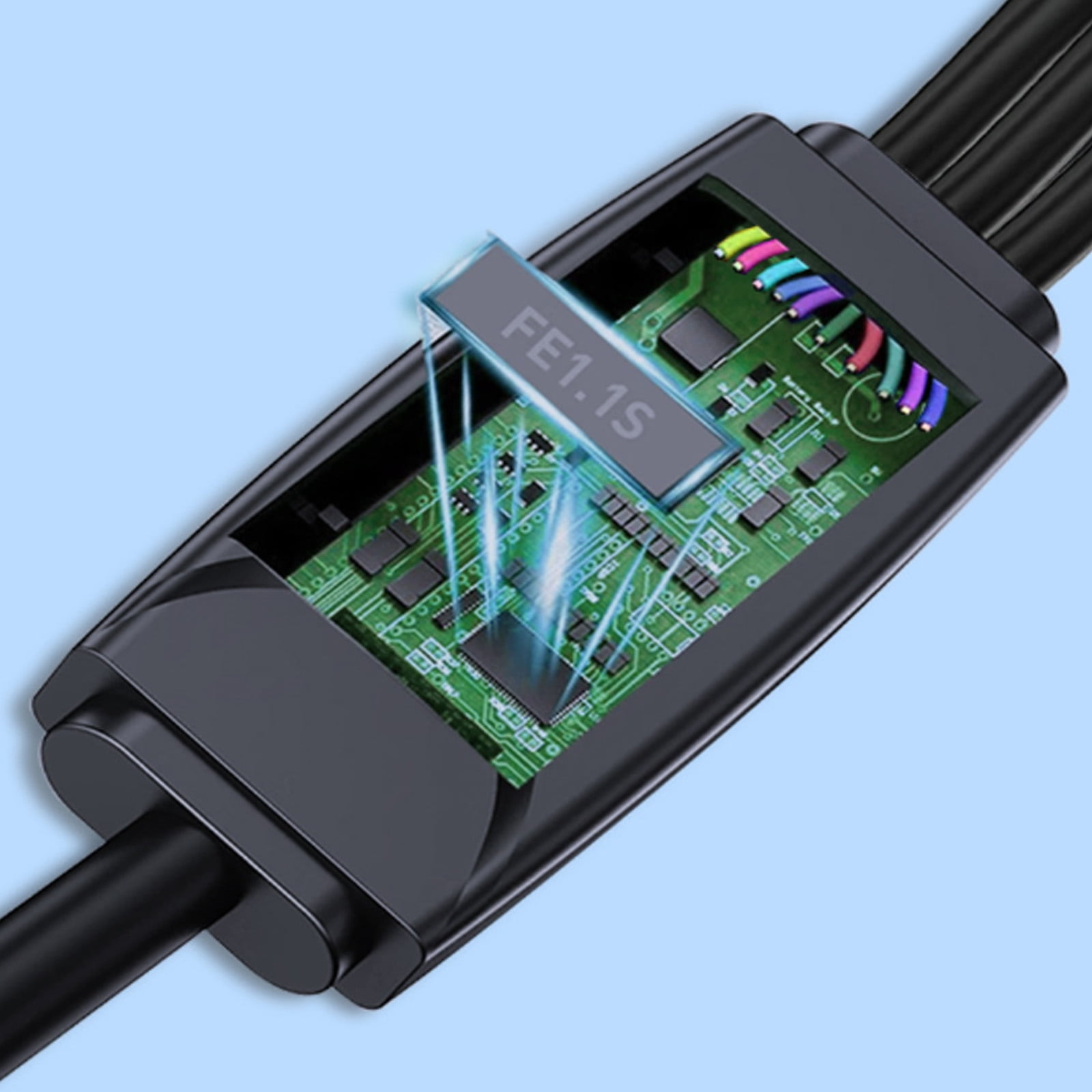 USB 2.0 Splitter Cable 1 Male to 2 Female Ports for Webcam & Mic Sync in Video Conferencing