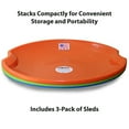 thumbnail image 5 of Flexible Flyer 3-Pack Snow Saucer Sleds. Round SNO Slider Discs, Blue, Orange, Green, 5 of 7