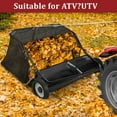 thumbnail image 4 of Juiluna Tow Behind Lawn Sweeper 42 Inch, Large Capacity Heavy Duty Leaf Collector with Adjustable Sweeping Height, Dumping Rope Design for Picking Up Debris and Grass, 42", Black, 4 of 6