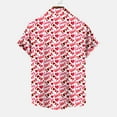 thumbnail image 4 of Midsumdr Mens Shirts Valentine's Day Love Heart Printed Pockets Shirt Casual Loose Plus Size Short Sleeve Turndown Collar Hawaiian Shirts, 4 of 5