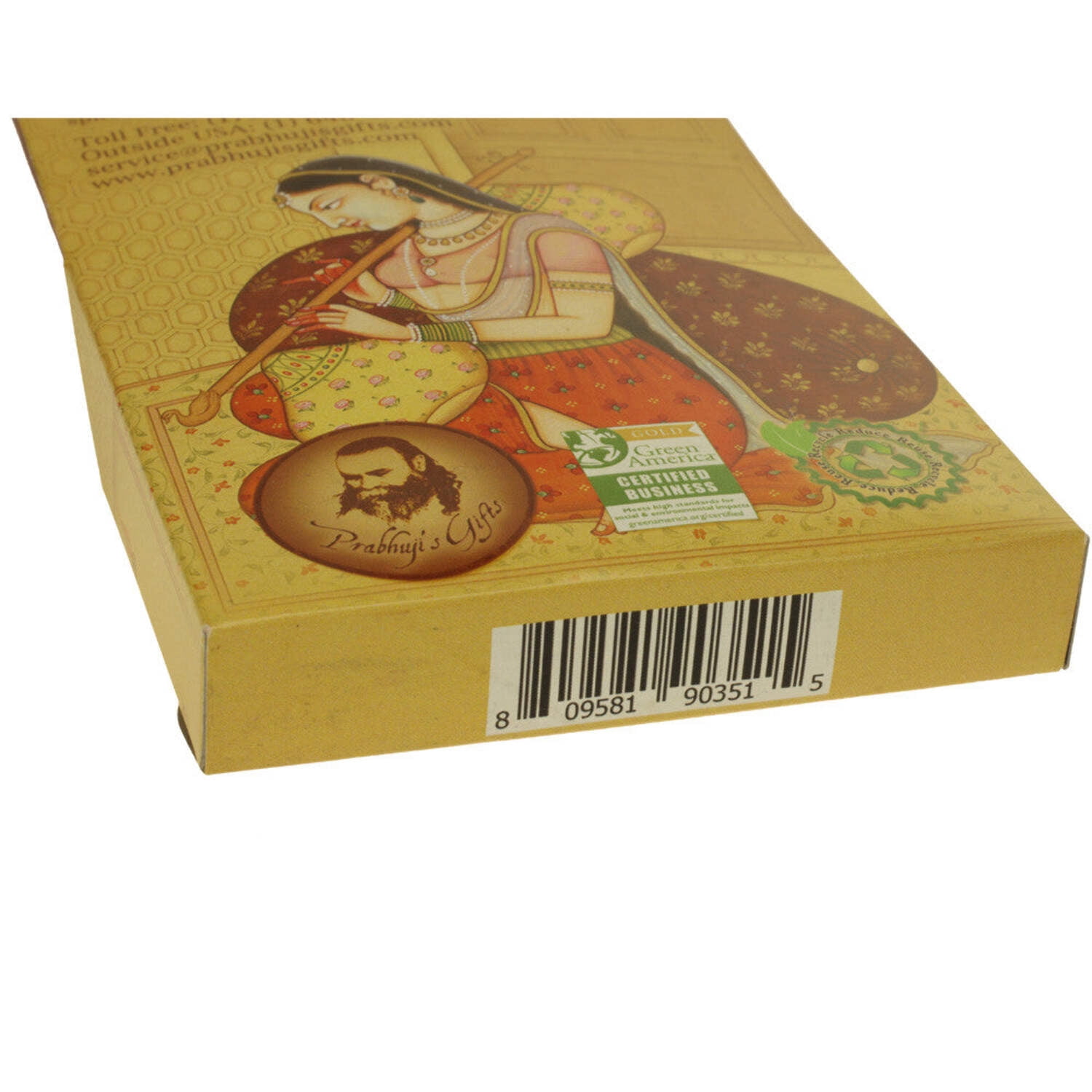 Incense Gift Set - Wood Round Burner + 3 Harmony Incense Sticks  Holiday Greeting (Madhumadhavi, Sehuti, Padmanjari)