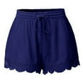thumbnail image 2 of Shorts for Women 2026 Summer Casual Lightweight Elastic Waist Lace Hem Dressy Shorts Beachwear, 2 of 4