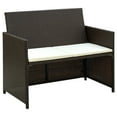 thumbnail image 6 of vidaXL 2 Seater Sofa Couch with Cushions Patio Wicker Love Seat PE Rattan, 6 of 13
