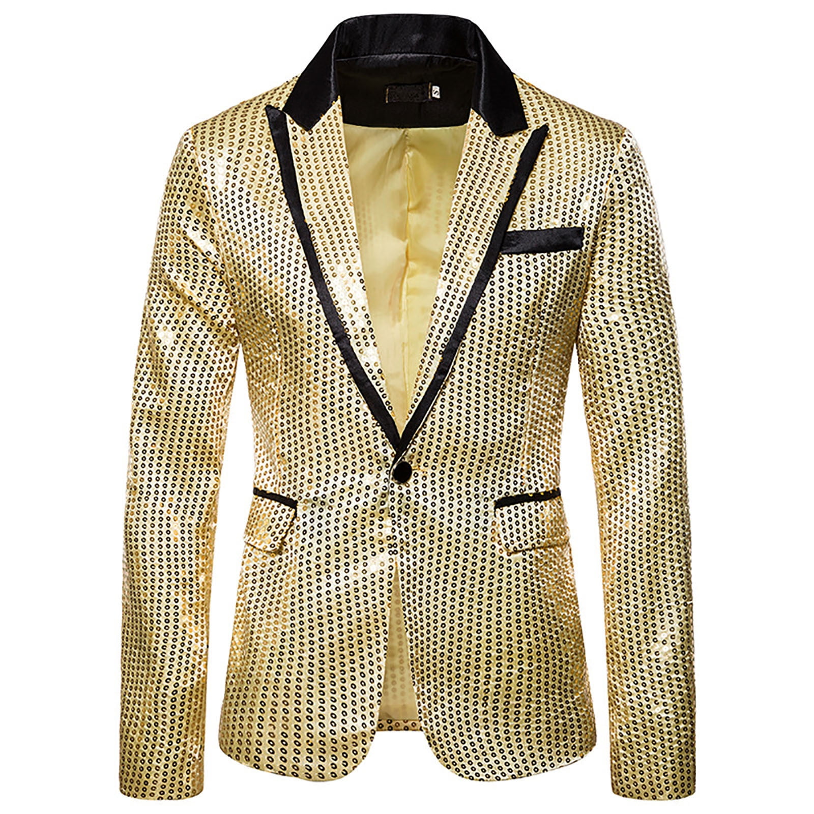 Olyvenn Deals New Men's Casual Suit Jacket Fashion Color Piece Single Two  Button Slim Fit Suit Jacket Blazer Winter Warm Long Sleeve Hoodless Blazers  Formal Business Office Workwear Blue 4 