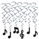 thumbnail image 1 of Remolinos de notas musicales, (paquete de 6) The Beistle Company 53409, 1 of 1