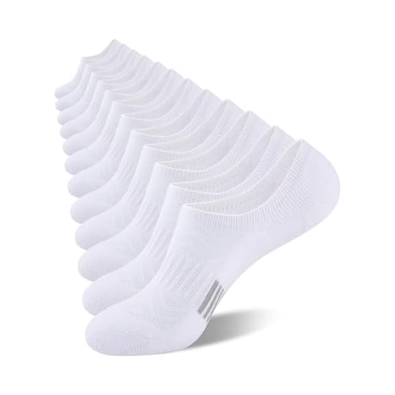 Eryueer Eallco No Show Cotton Athletic Socks for Women - Low Cut, Ankle No Slip, Invisible Running Cushioned - 6 Pairs