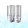 thumbnail image 2 of 1pc Double-head Manual Wall-mounted Push Type Liquid Soap Bottle Plastic Refillable Shampoo Liquid Soap Container Dispe, 2 of 8