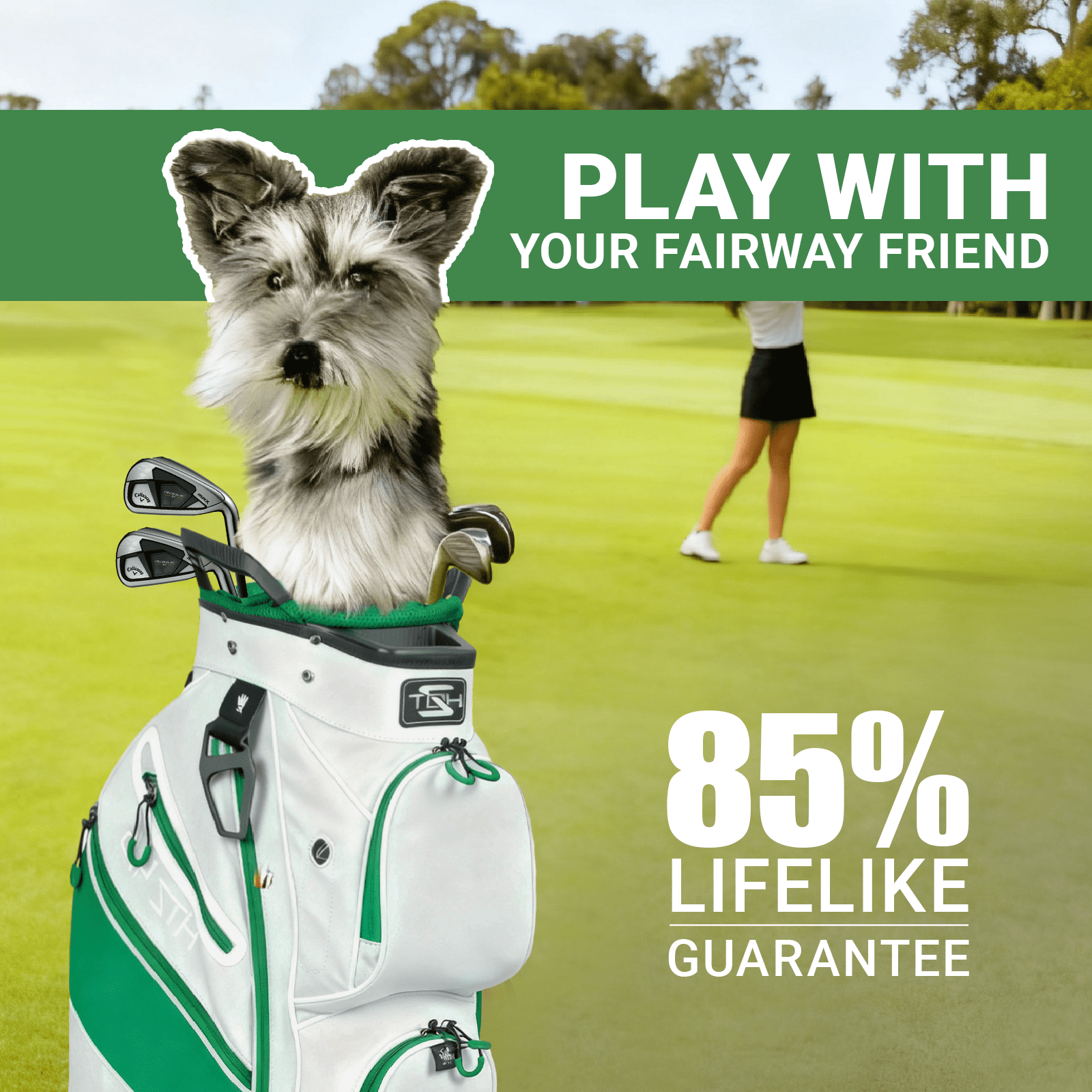 Schnauzer Golf Club Headcover, Dog Golf Driver & Woods Club Cover, Schnauzer Dog Golf Head Cover