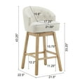 thumbnail image 4 of GDF Studio Elegant 360° Swivel Bar Stools with Button-Tufted Backrest & Solid Wood Frame, Set of 2, Natural+Beige, 4 of 13