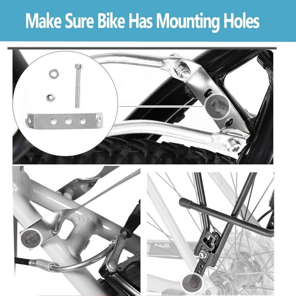 Rear Bike Rack, Bike Cargo Rack with Reflector and Cargo Net, Height Adjustable for 26”-29” and 700c Bikes