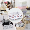 thumbnail image 4 of Foldable Fabric Storage Bin Home Cubes Clothing Organizer Bins Large Collapsible Box Basket for Home Organizer Red and Blue Stripe Bows, 4 of 8