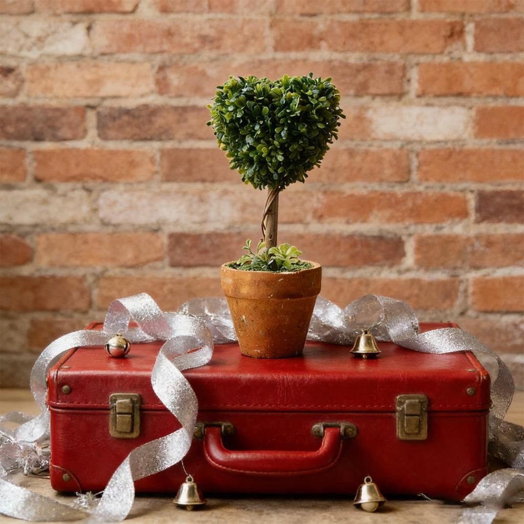 SDFGTstore 8“ Artificial Boxwood Grass Small Fake Plant with Potting, Herbage Tabletop, Shelf Decorations, Faux Plant for Indoor & Home Decor
