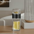 thumbnail image 2 of Tea Infuser Bottle, Double Wall Glass Travel Mug, Heat Resistant Tea Tumbler, Loose Leaf Tea Strainer Cup, Glass Water Tea Tumbler for Homes, Offices, Black, 16.9 oz, 2 of 5