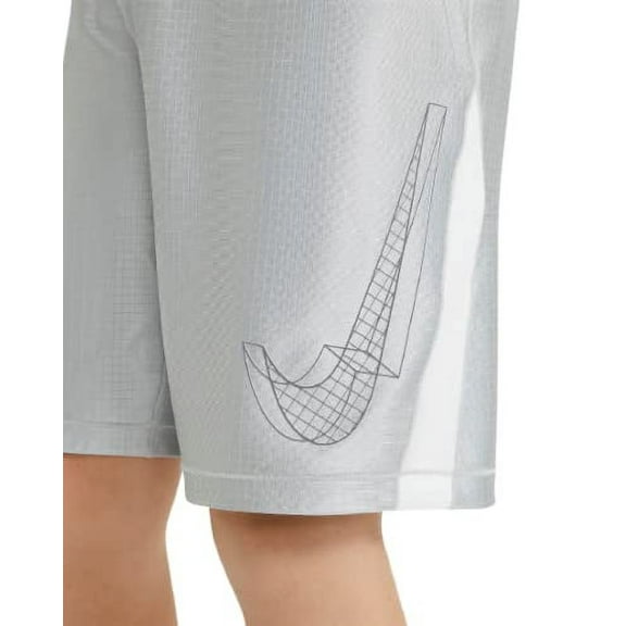 Nike Boys Dri-Fit Graphic Shorts Light Smoke Grey/White Medium DA0258-077