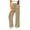#Khaki 1, variant on Vynhevius Women Wide Leg Pants Solid Drawstring Waist Dual Pockets Pleated Casual Loose Trousers