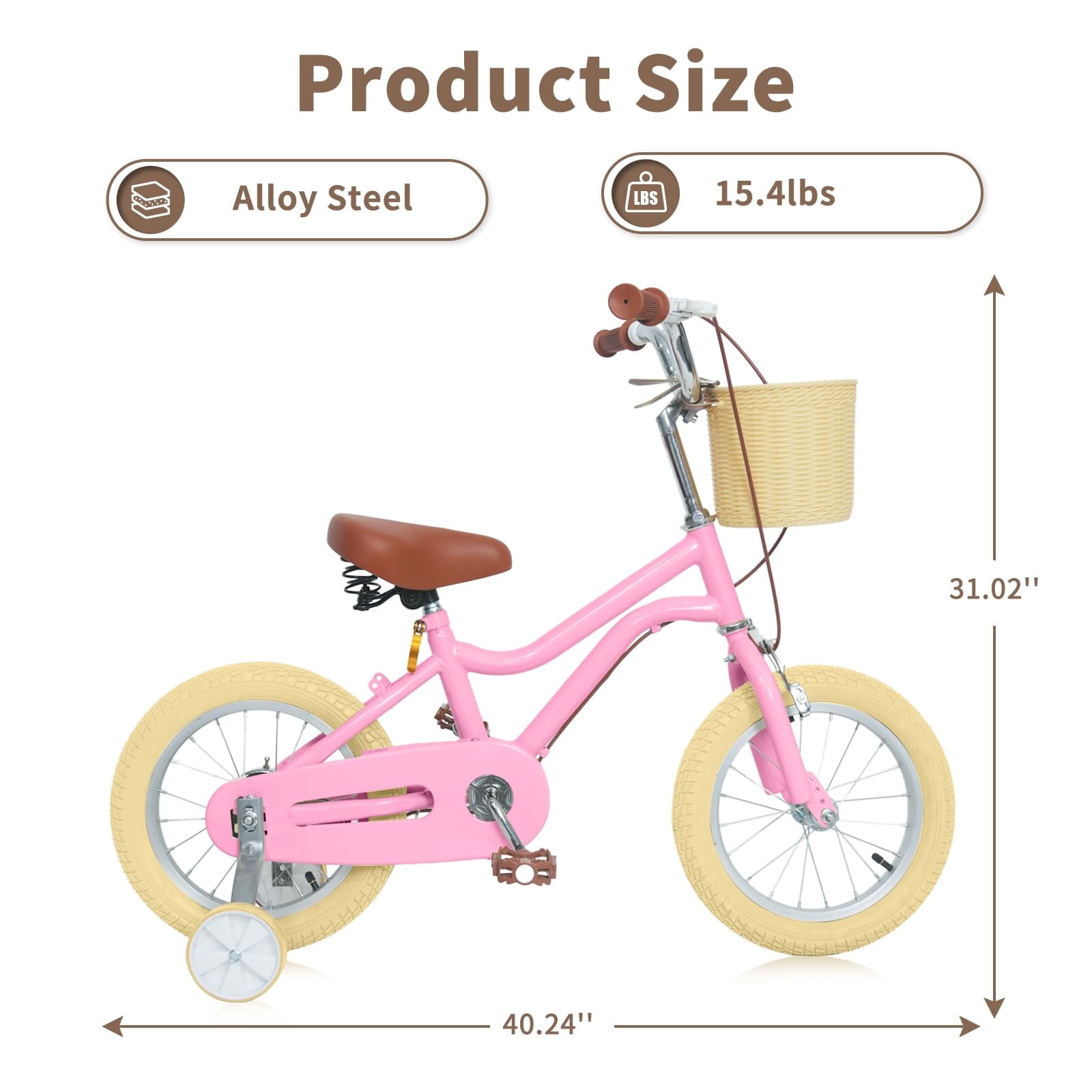 14" Kids Bikes for Girls and Boys, DEYGIA Kids' Bicycles with Training Wheels, Ages 3-5 Years