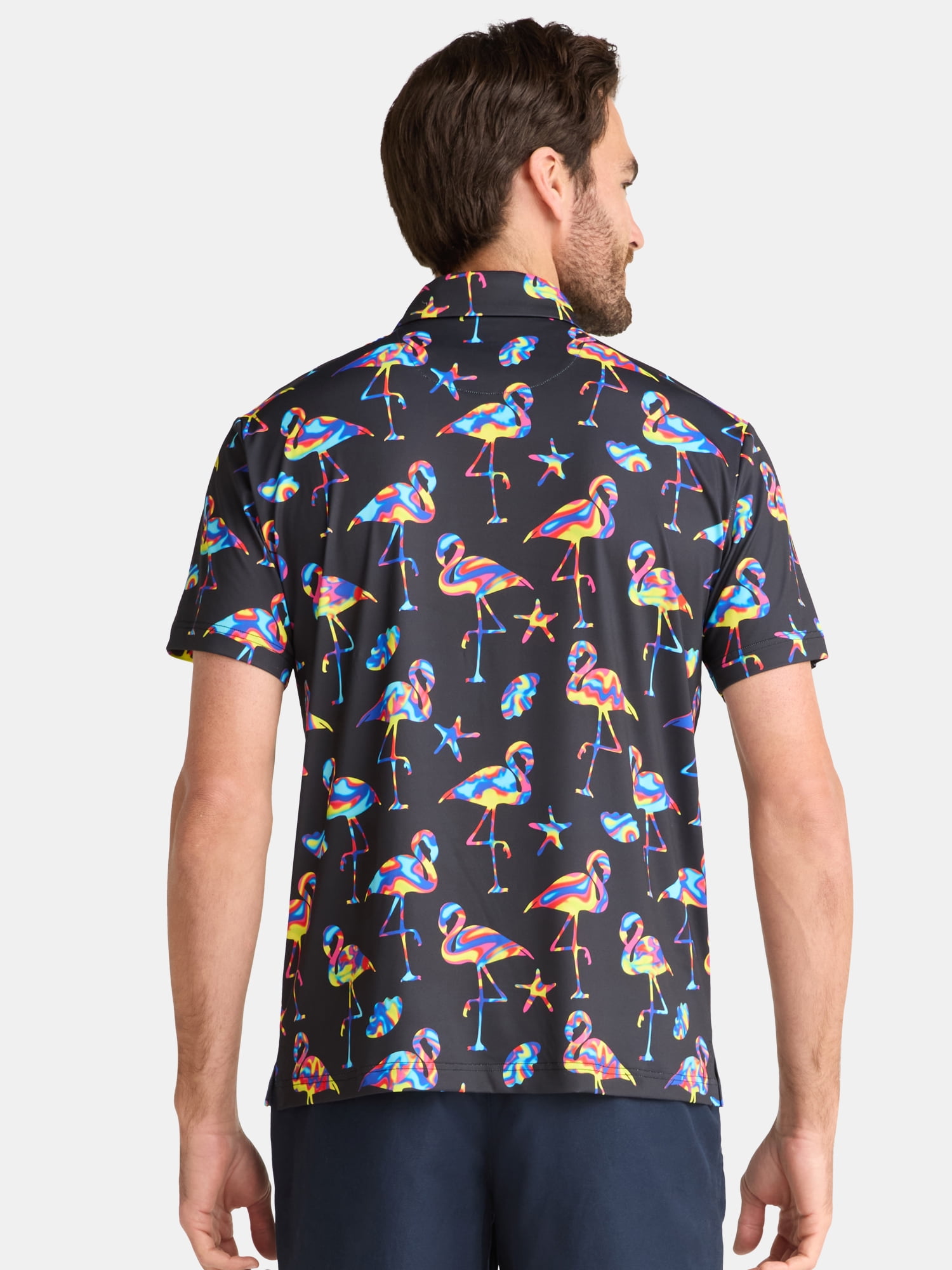 Birdie Bound Men's and Big Men's Novelty Print Golf Polo Shirt, Sizes S-5XL