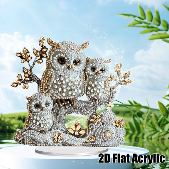 Diamond Painting Desktop Decoration, Owl 5D DIY Special Diamond Art Decoration Kit for Adults, Office Desktop or Christmas Holiday Gift
