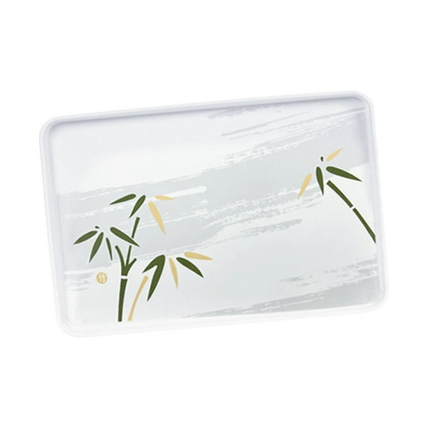 Bandeja de servicio de desayuno, bandeja de té, plato de cena blanco apilable, plato de bebidas, para aperitivos, fiestas, aperitivos, desayuno, rectangulares grandes perfecl Bandeja de servir
