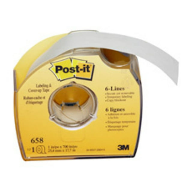 Postit Labeling and CoverUp Tape 651, 1/6 in x 700 in