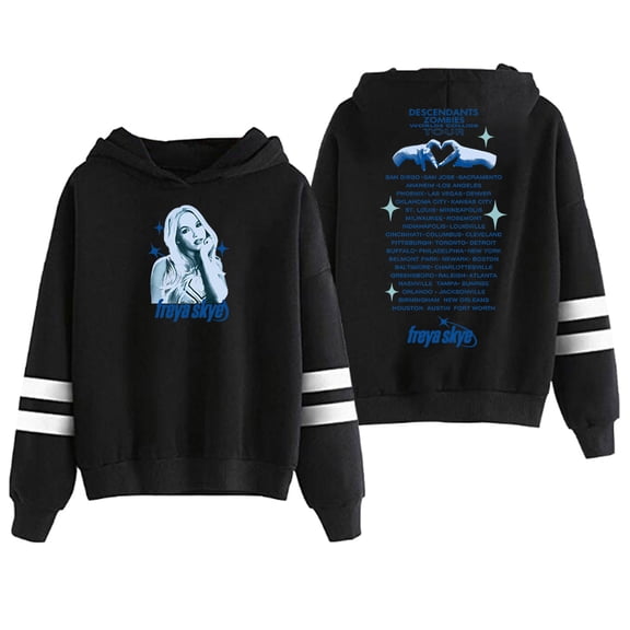 Freya Skye Tour Hoodie Pocketless Parallel Bars Sleeve Streetwear Men Women Hooded Sweatshirt
